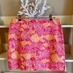 Lilly Pulitzer Orang/Pink Fish Skirt Skort Size 6